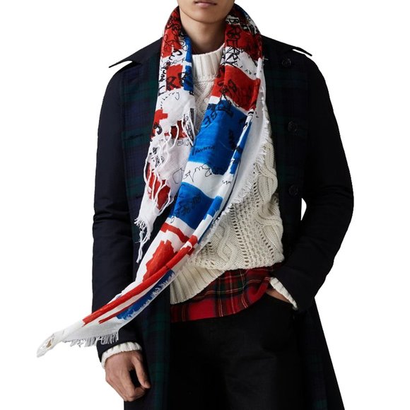 Burberry London Unisex Silk Cotton Scarf Shawl